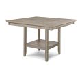 5pc Dining Set Contemporary Farmhouse Style Counter Height w 20-Inch Lazy Susan All Gray Finish Upholstered Chairs Wooden Wood Veneers Solid Wood Dini