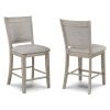 5pc Dining Set Contemporary Farmhouse Style Counter Height w 20-Inch Lazy Susan All Gray Finish Upholstered Chairs Wooden Wood Veneers Solid Wood Dini