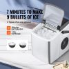 VEVOR Countertop Ice Maker, 9 Cubes Ready in 7 Mins, 26lbs in 24Hrs, Self-Cleaning Portable Ice Maker with Ice Scoop and Basket